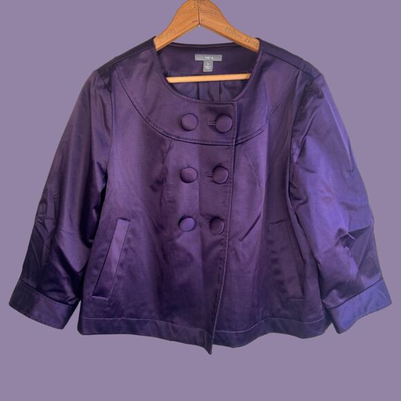 Apt. 9 3/4 Sleeve Satin 2 Button Front Jacket - Picture 1 of 9